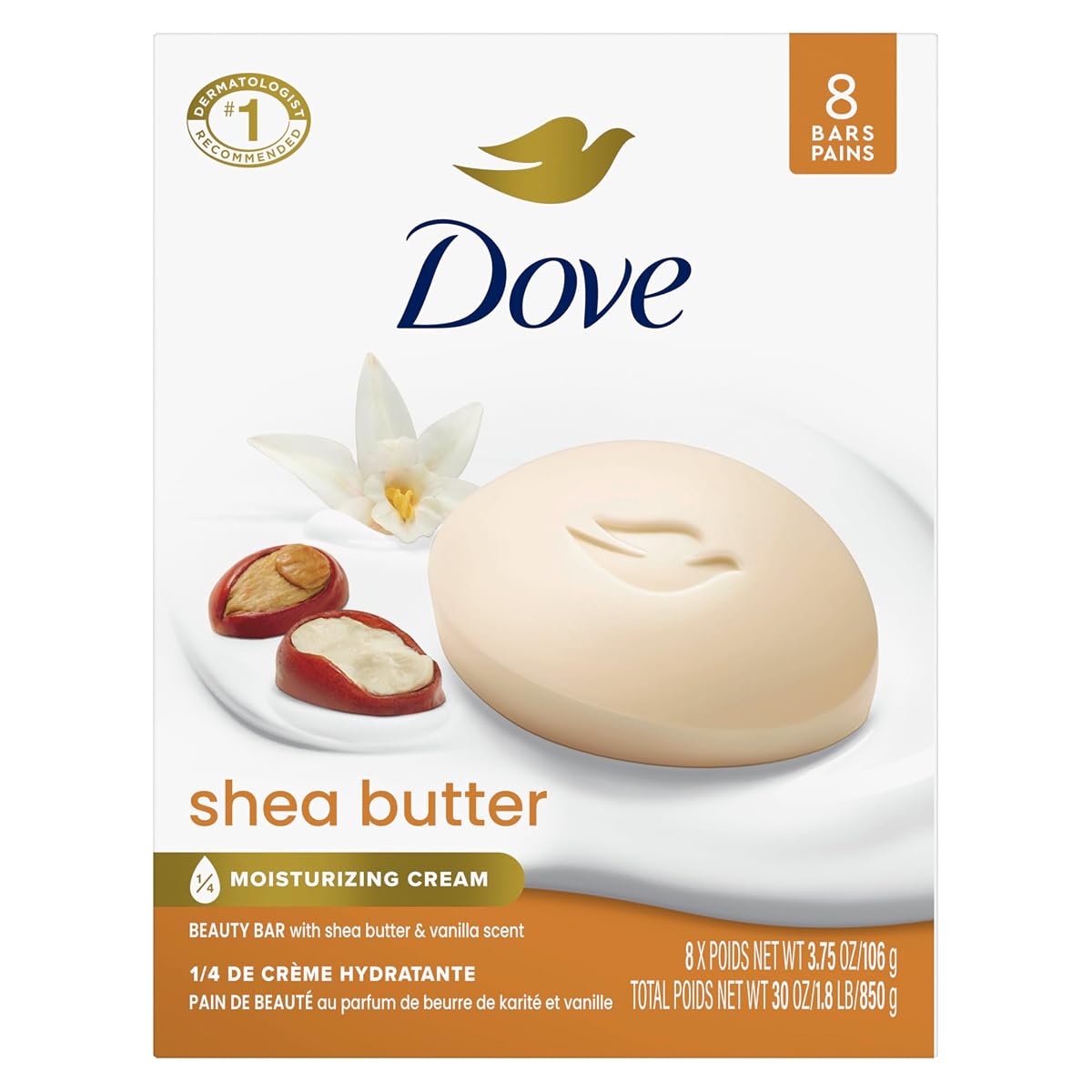 Dove Bar Soap Shea Butter 72ct