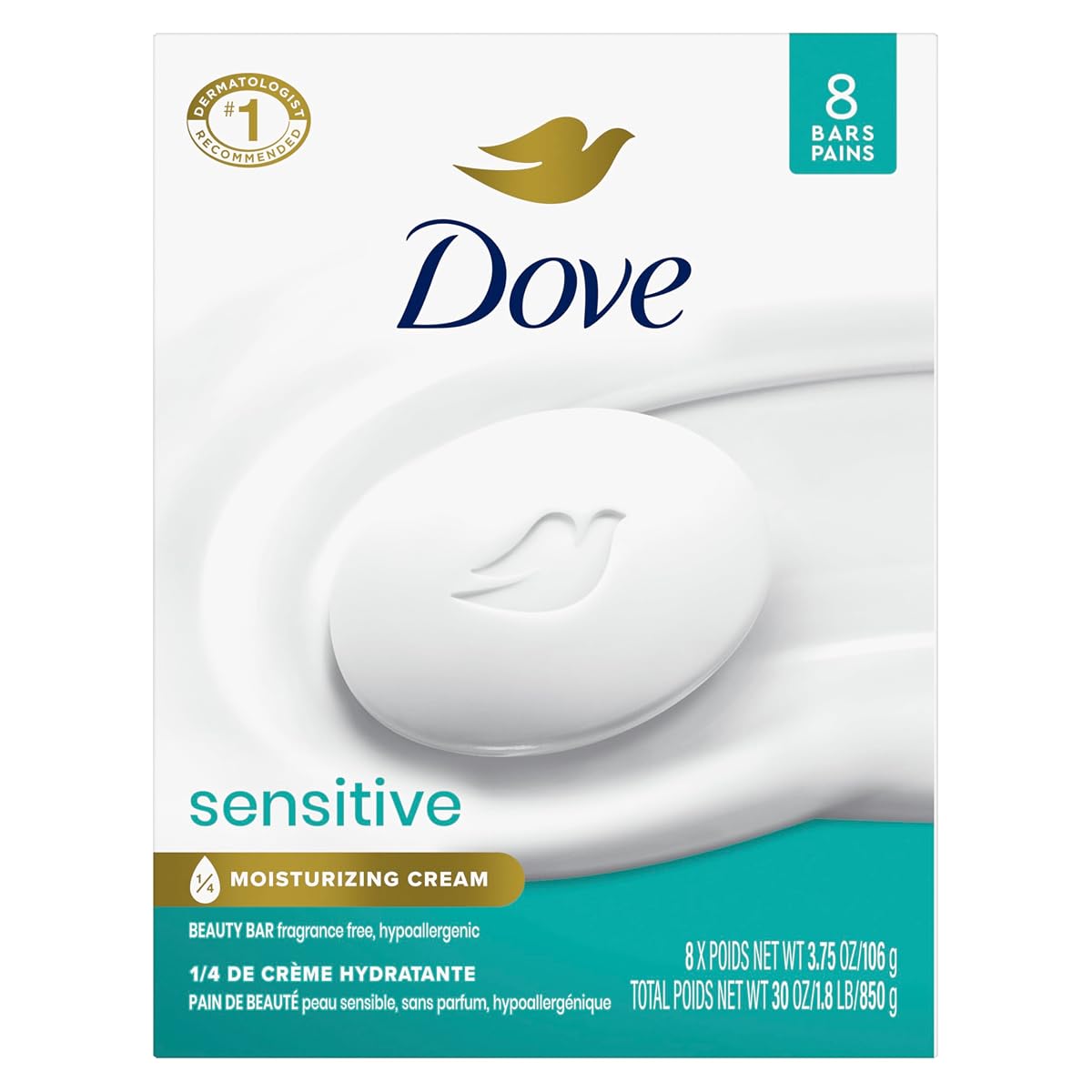 Dove Cream Bar Sensitive Skin Unscented 72ct