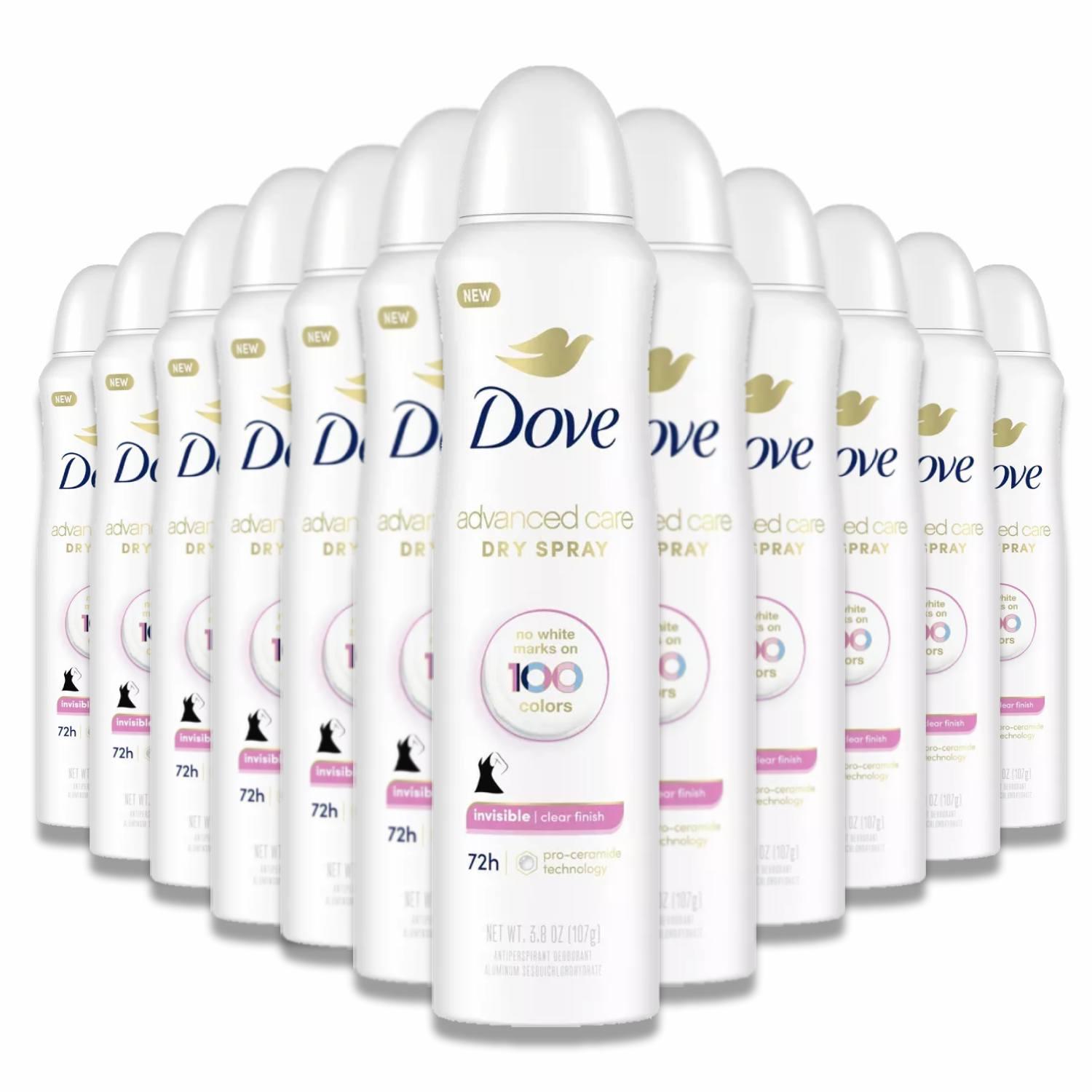 Dove Advanced Care Clear Finish 72-Hour Dry Spray 12-pack