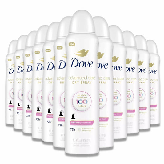 Dove Advanced Care Clear Finish 72-Hour Dry Spray 12-pack